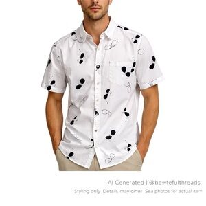 Kahuna Bay Sunglasses Print Button Up Shirt Cotton Resort Shirt L